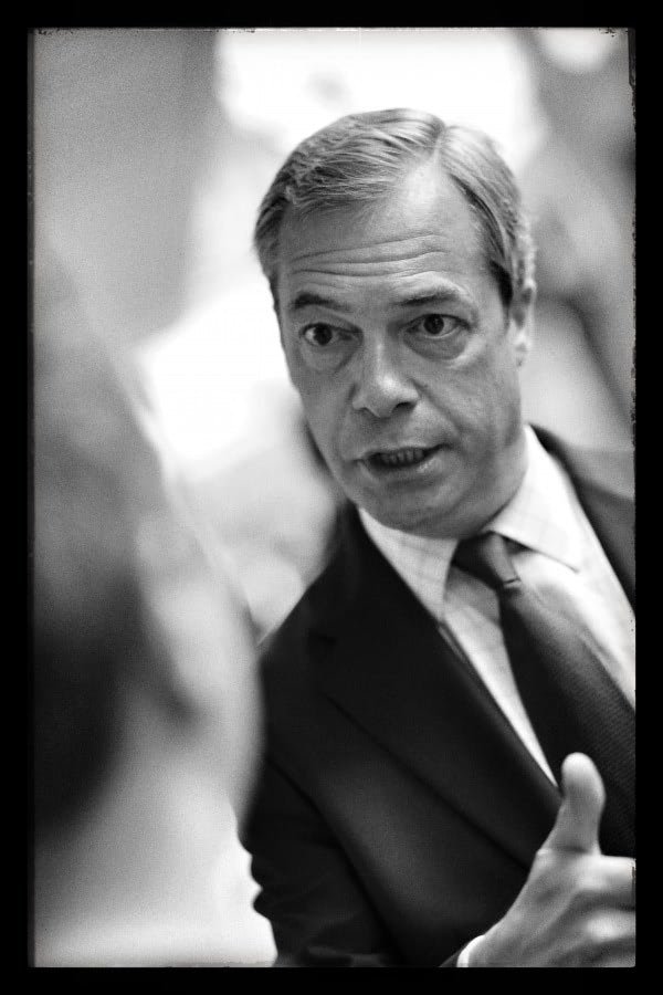 Nigel Farage campaigns in Bingham, editorial photography by Doug Marke for The Sunday Times — image 1 of 7.