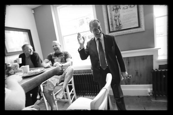 Nigel Farage campaigns in Bingham, editorial photography by Doug Marke — image 5 of 7.